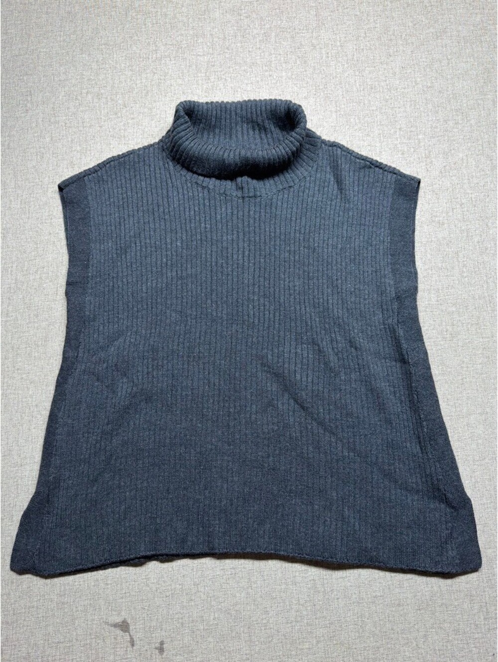 Eileen Fisher Women S Charcoal Gray 100% Merino Wool Turtleneck Sweater Vest